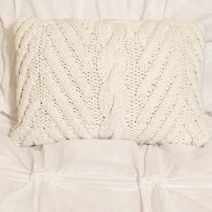 Cable Knit Sweater Accent Pillow Off-White